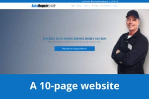 Screenshot of the 10-page website